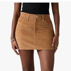 Corduroy Mini Skirt in Tan